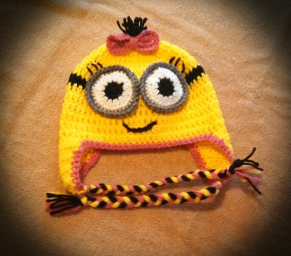 Minion inspired girl crochet hat