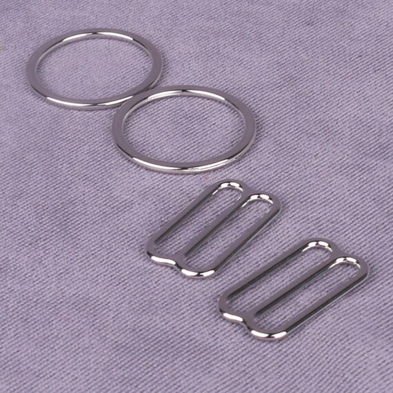 1 Set Silver Metal Alloy Strap Rings and Sliders 5/8 inch