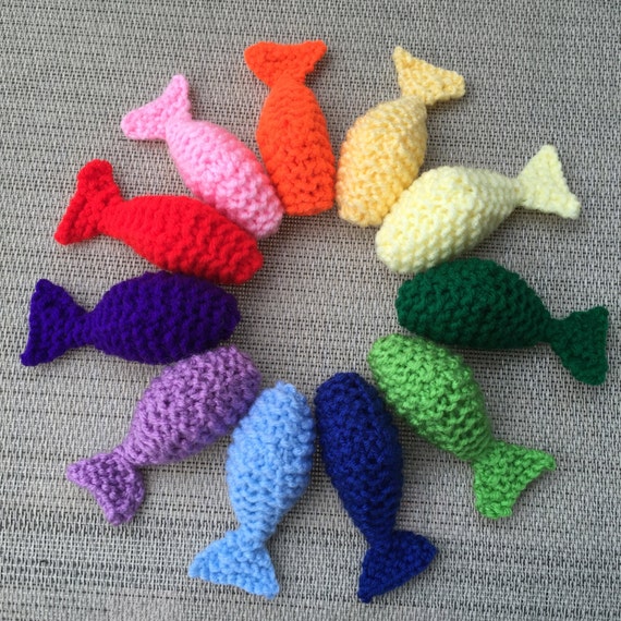 hand knitted cat toys