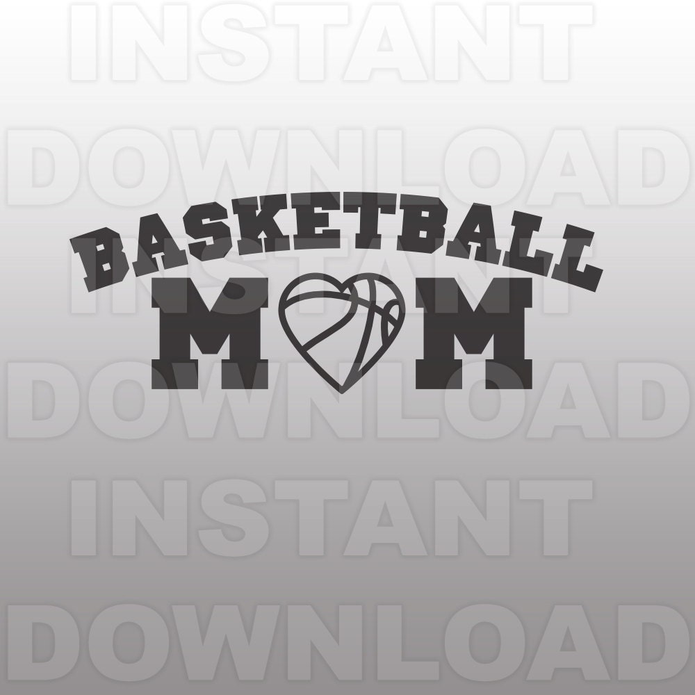Download Basketball Mom with Heart SVG File Cutting Template-Clip Art