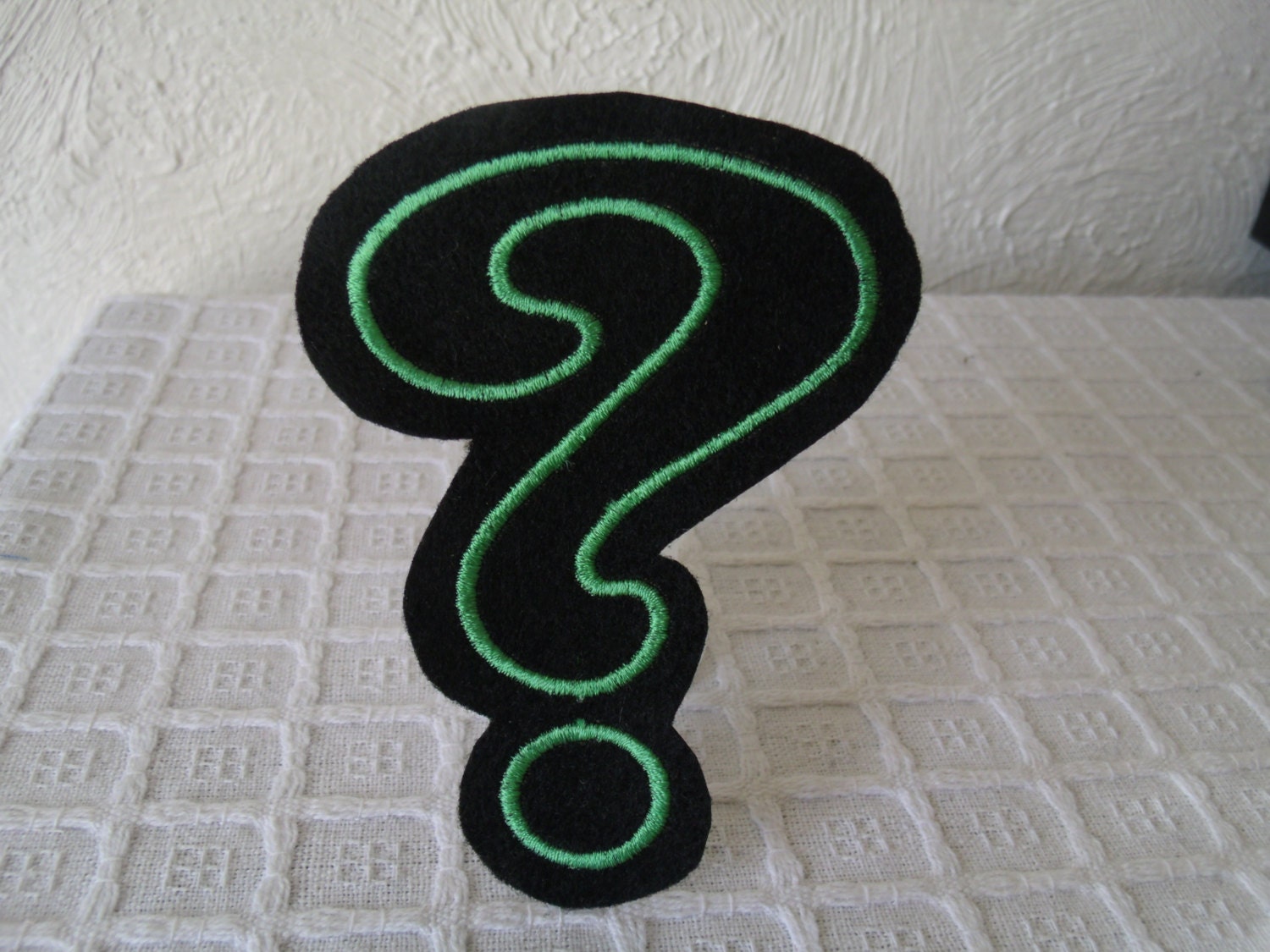 The Riddler Question Mark Embroidered Iron On Patch Black