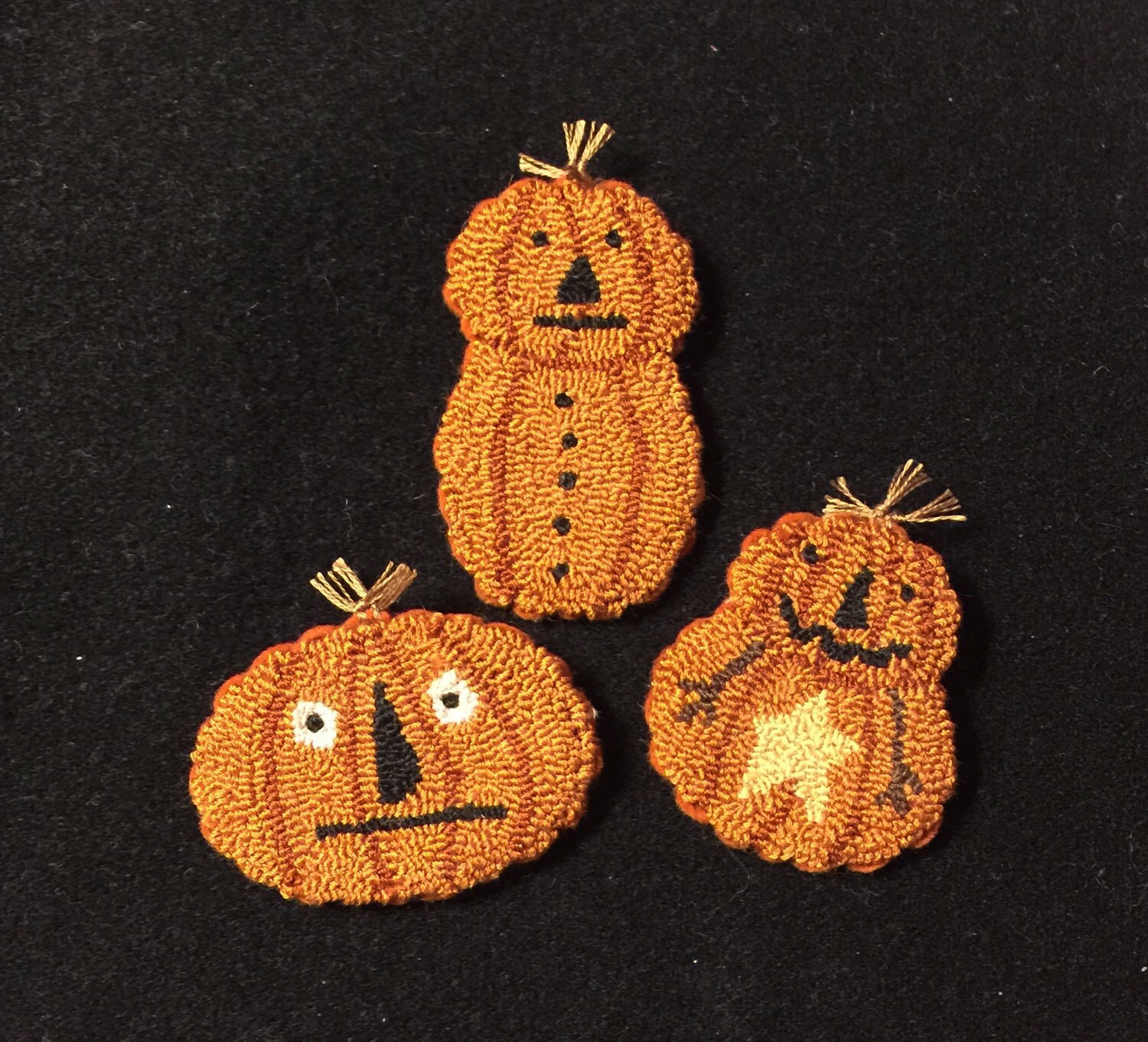 Punch Needle Punch Pattern 3 Primitive Fall Pumpkin Pins