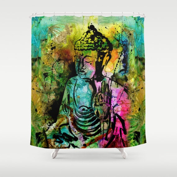 buddha curtain shower Happy asian