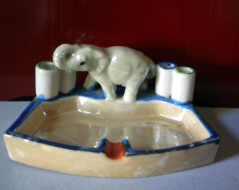 Vintage Japan lustreware elephant ashtray or trinket tray