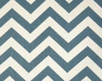 Destash CHEVRON Zig Zag Premier Prints Fabric 3/4 yard. DENIM BLUE Cotton Canvas Home Decor Fabric. Sewing Fabric. Home Decor Material.