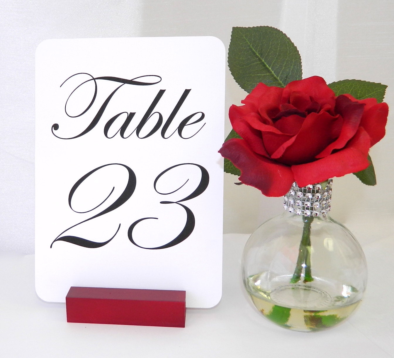 Table Number Card White Linen Table Cards 5 x 7 Set of 20