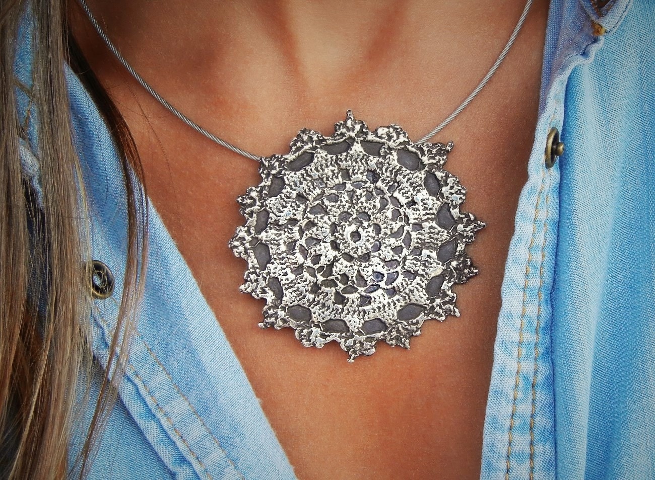 Boho Jewelry Boho Necklace Sterling Silver Boho Necklace