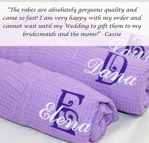 Items similar to Monogrammed Purple Bridesmaid Robe with Name
