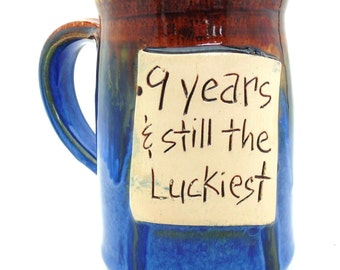 Anniversary mug, Handmade pottery ceramics and pottery