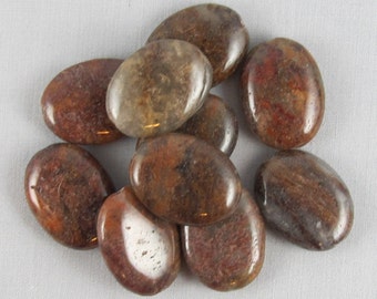 Brown Jasper 20mm x 15mm Oval Beads - 10 pieces #H10-11