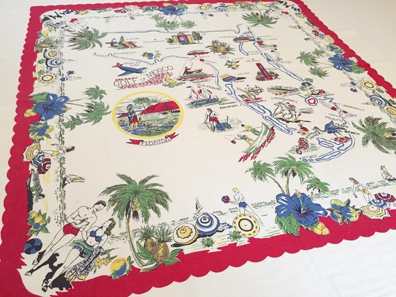 Vintage Florida Tablecloth 9