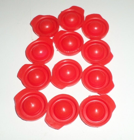 Vintage Plastic Bottle Stoppers Bottle Caps Red Bottle