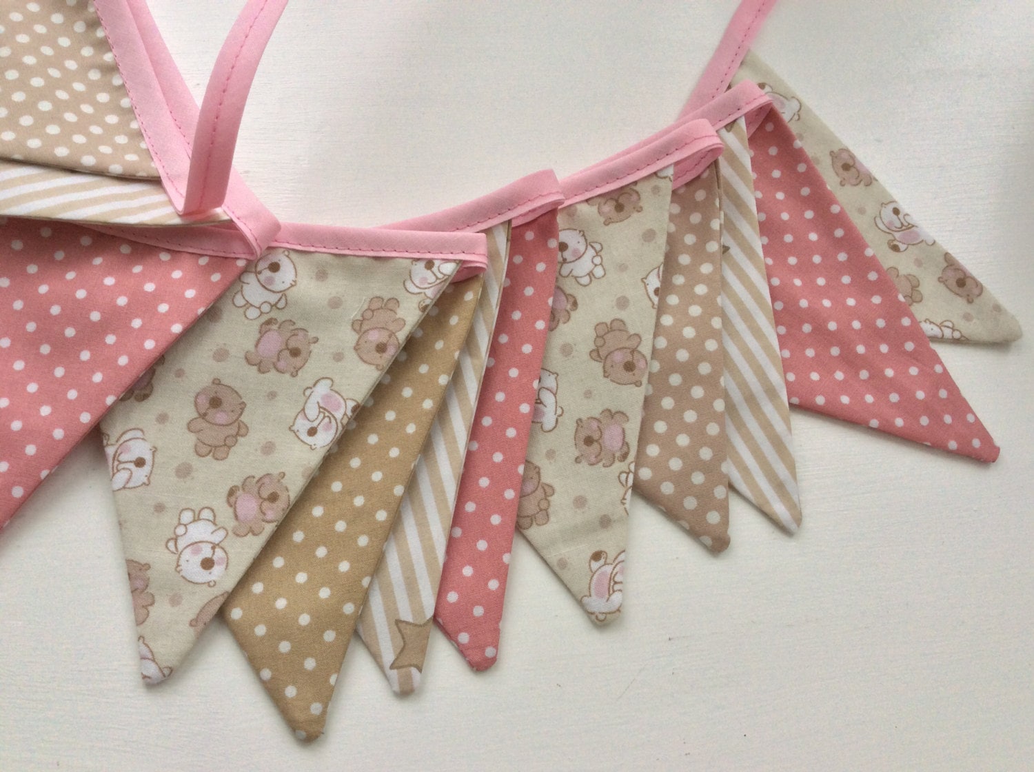 Baby Girls Bunting Fabric Garland Banner baby Shower by Melsey