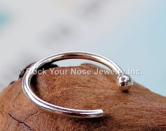 Nose Hoop / Argentium Silver / Budded Open- CUSTOMIZE