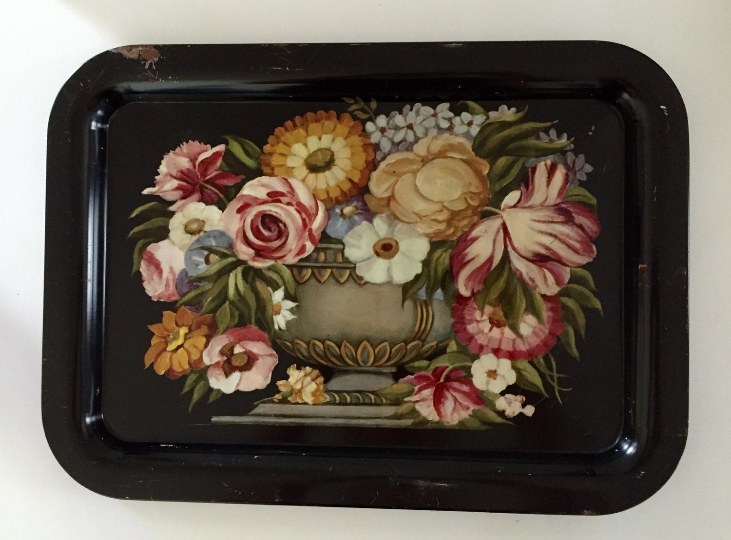 Vintage Decorative Metal Tray, Large Haute Juice