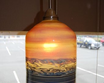 Large Handblown Glass Pendant Shade Free Shipping