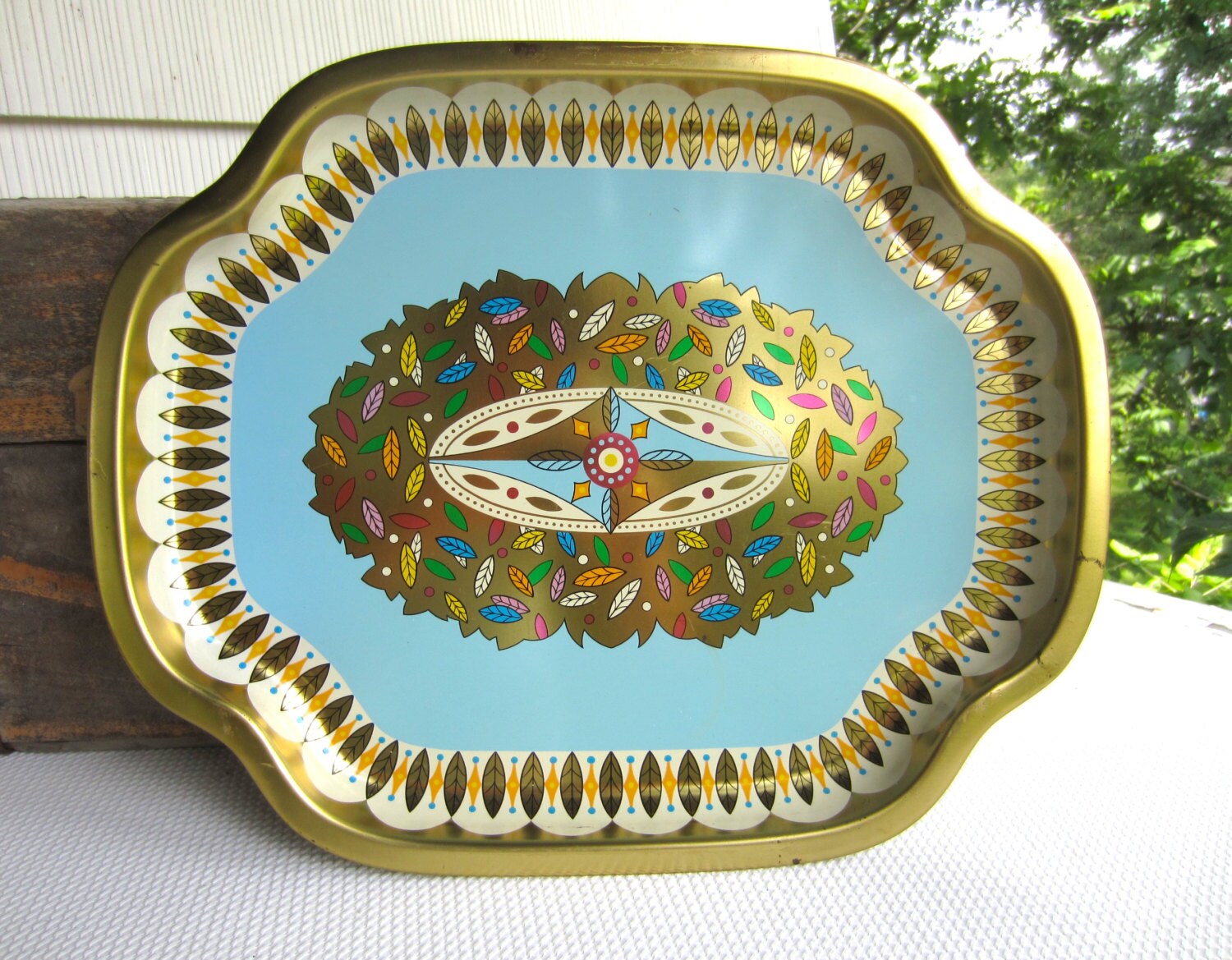 Vintage Baret Ware Leaves Serving Tray Made in England Haute Juice