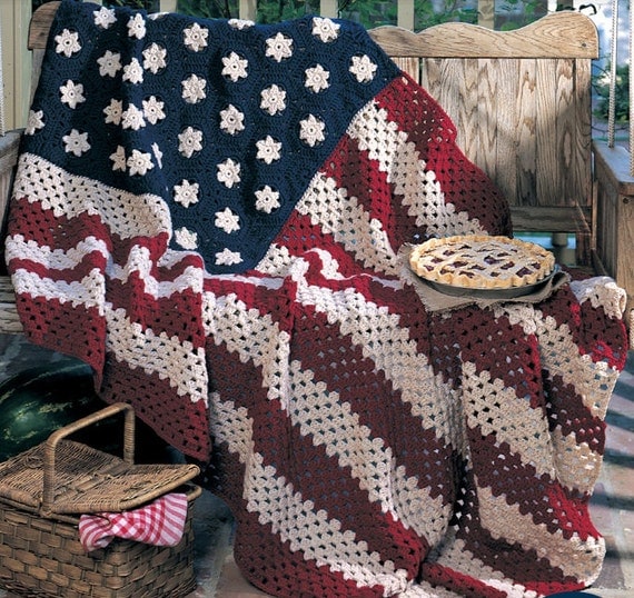 Download American Flag Afghan Hand Crochet