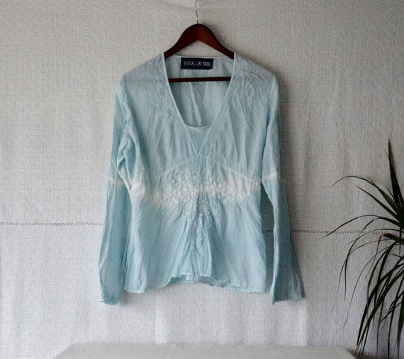 dye upcycled shirt bohemian tops eco natural gypsy womens hippie ...