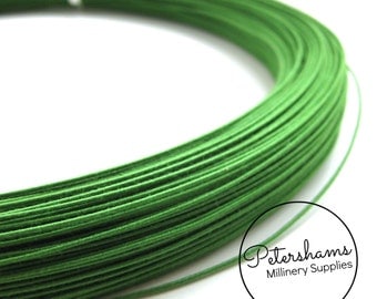 0.8mm (40 Gauge) Cotton Covered Millinery Wire (For Hat Making, Flower Making) - Green