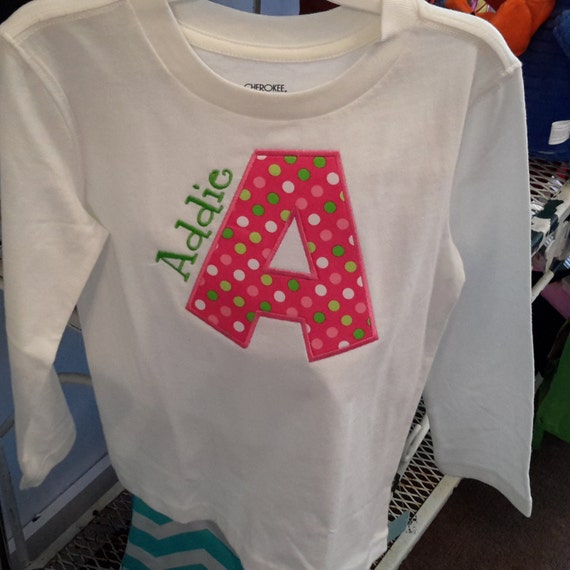 Items similar to Personalized applique infant toddler children's shirt