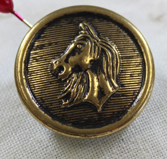 Brass Horse Button Horse Head 2 Gold Brass Button