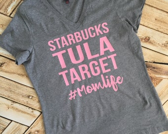 Coffee Target Tula Mom Life V Neck Babywearing Ladies Tee Racer Back Tank Top Coffee Target Tula Mom Life V Neck Babywearing Ladies Tee Racer Back Tank Top