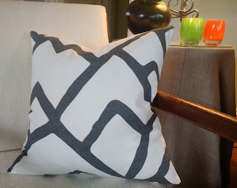 Schumacher ZIMBA Pillow Cover in Charcoal