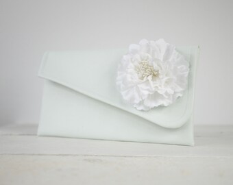 white flower clutch