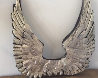 Copper/gold wings vintage distressed patinas-wood wings-metal wings- angel wings-wall decor-baby decor- Bust not included,jewelry forms