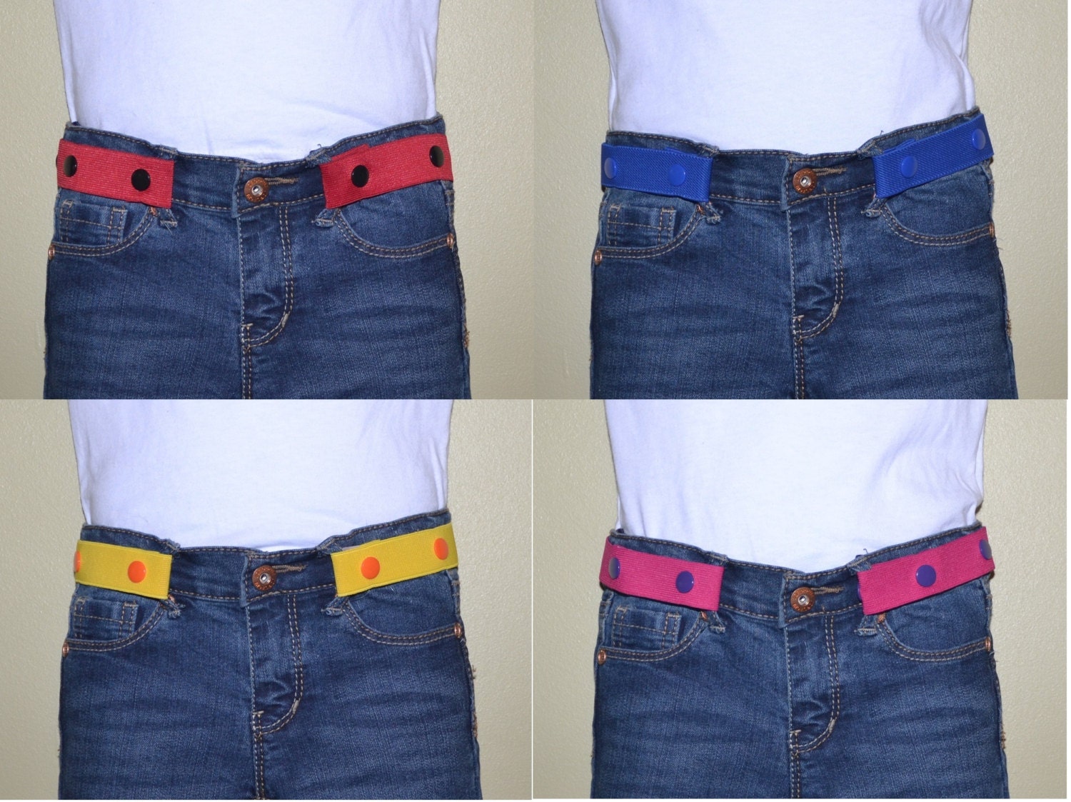 Solid Elastic Snap BeltKids and AdultsAdjustable Waist