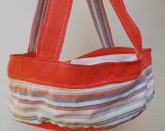 Cake bag with stripes, round cake carrier, tart tote