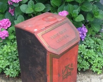 Metal General Store Coffee Bin / Large Vintage Storage Bin