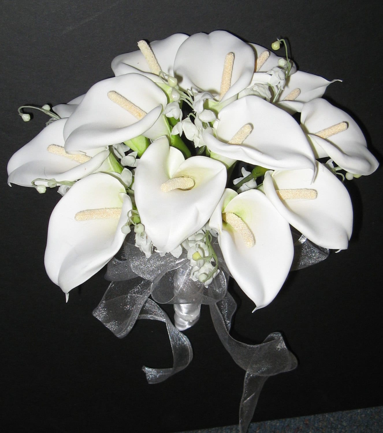 New White Silk Wedding Bouquet Calla Lily Wedding Flowers