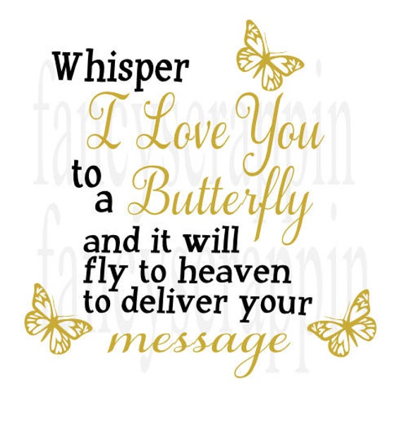 Download Whisper I Love You To A Butterfly SVG Cutting File Word Art
