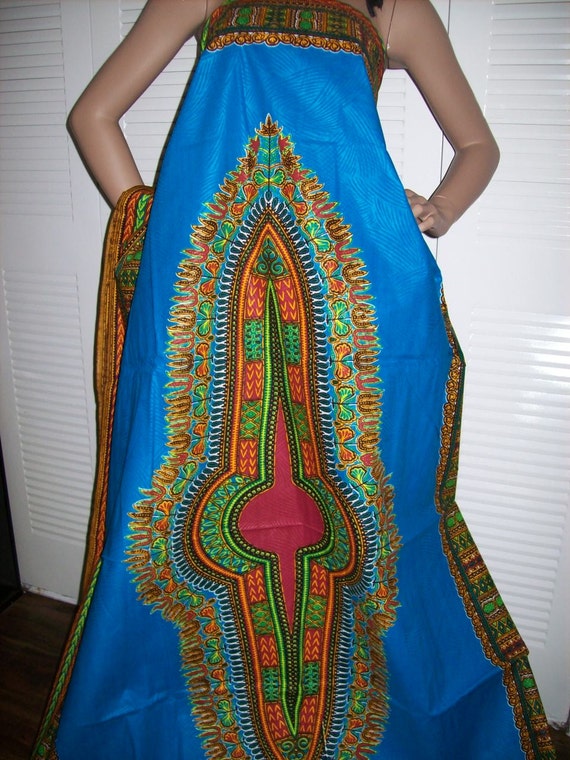 Turquoise Blue dashiki fabric wholesale 6 by tambocollection