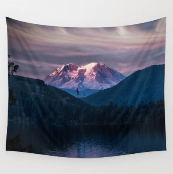 Tapestry Mountain Sunset Wall Hanging Nature Tapestry Mt.