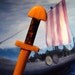 CLEARANCE Hair Stick - Viking Sword Hair Toy in Oak - extended length