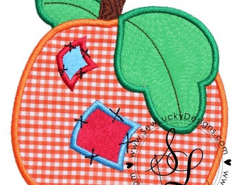 Pumpkin Patchwork Applique Design - machine embroidery design- Many formats - INSTANT DOWNLOAD
