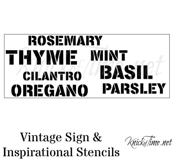 garden herbs stencil with free 1 bristle stencil by knickoftime