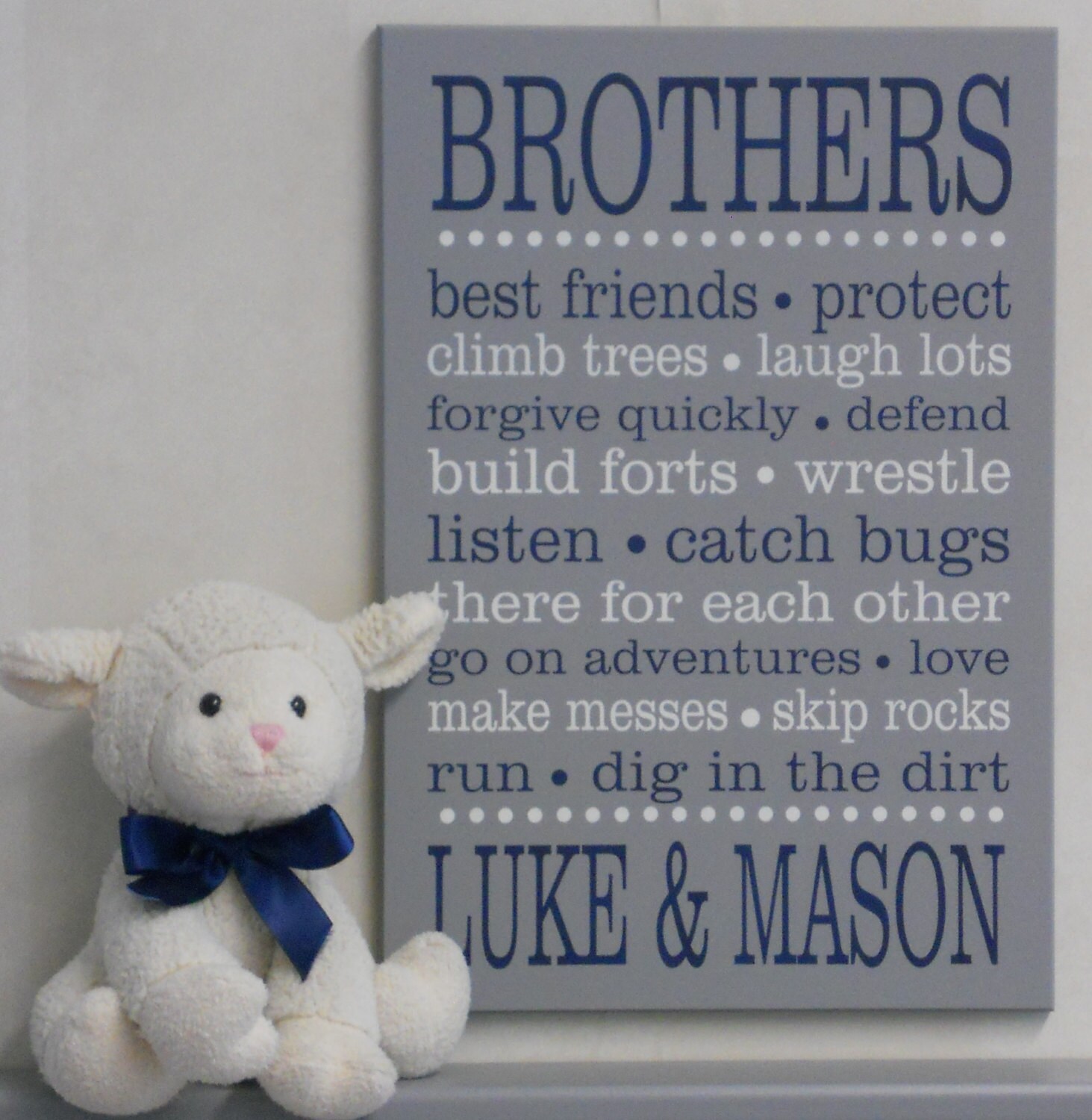 BROTHERS Personalized Sign Sibling Wall Art Brothers Wall