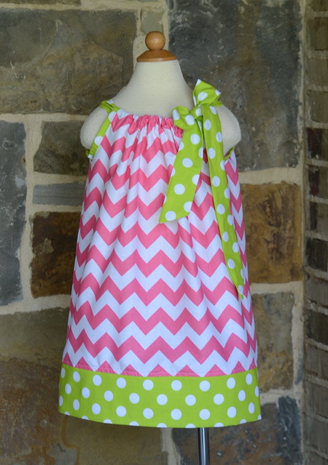 Hot Pink and Lime Green Polka Dot by AddysonGraceDesigns on Etsy
