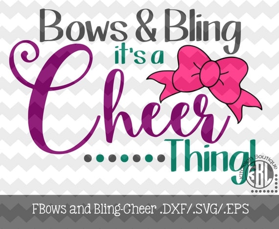 Bows & Bling-Cheer Quote Files .DXF/.SVG/.EPS File for use