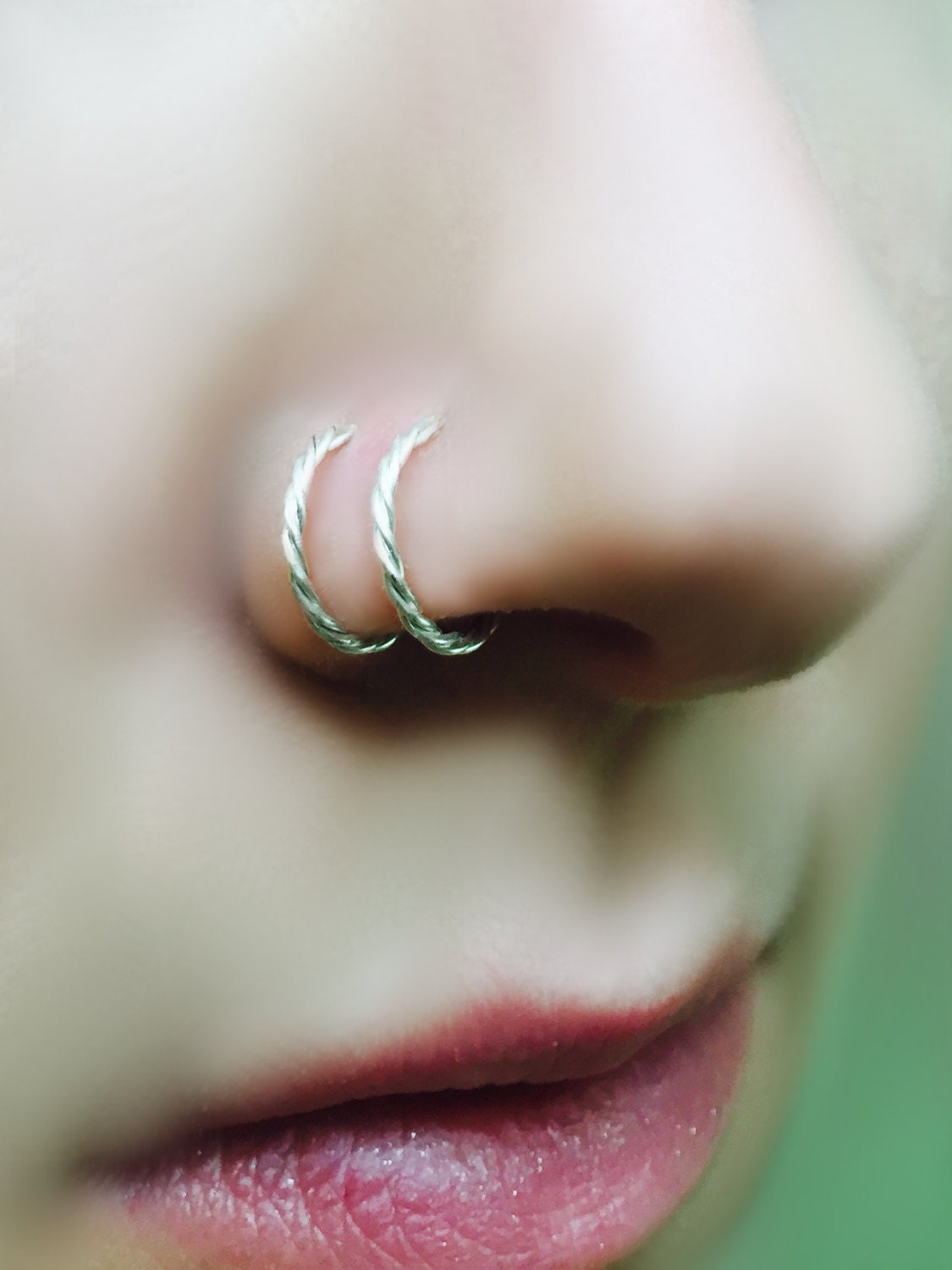 Fake Double Nose Ring Twisted Double Nose by DazzlingAdornments