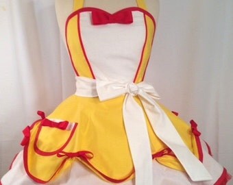 Belle Costume Apron, Cosplay Beauty, Fairy Tale Princess, Woman's Apron