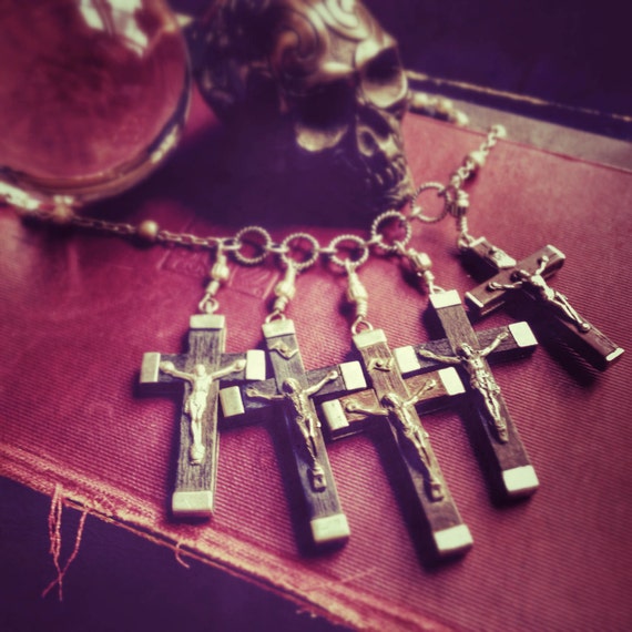 Mens Cross Necklace. Van Helsing Exorcist by feralstrumpet