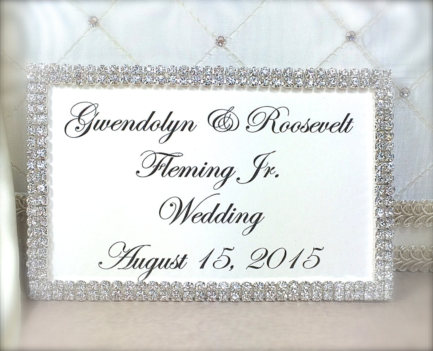 Personalized Name Plate Wedding Card Name Plate Silver