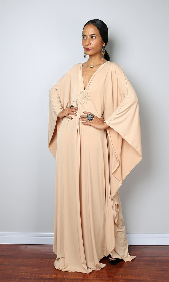 Beige Dress Light Beige Kaftan Kimono Butterfly Dress: