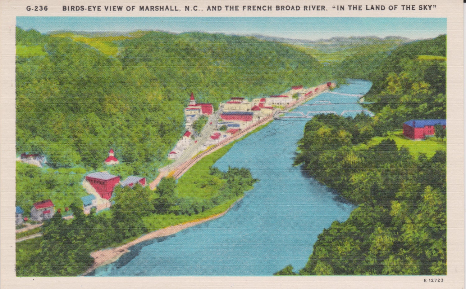 Marshall North Carolina French Broad River by postcardsofthepast