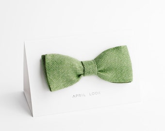 Apple green bow tie, lime green bow tie - double sided, MADE TO ORDER